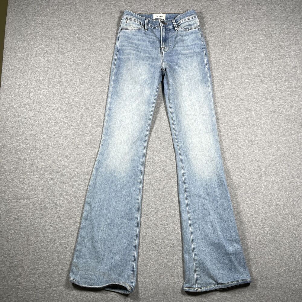 FRAME Jeans Womens 25 Blue Le High Flare Flared High Rise Light Wash